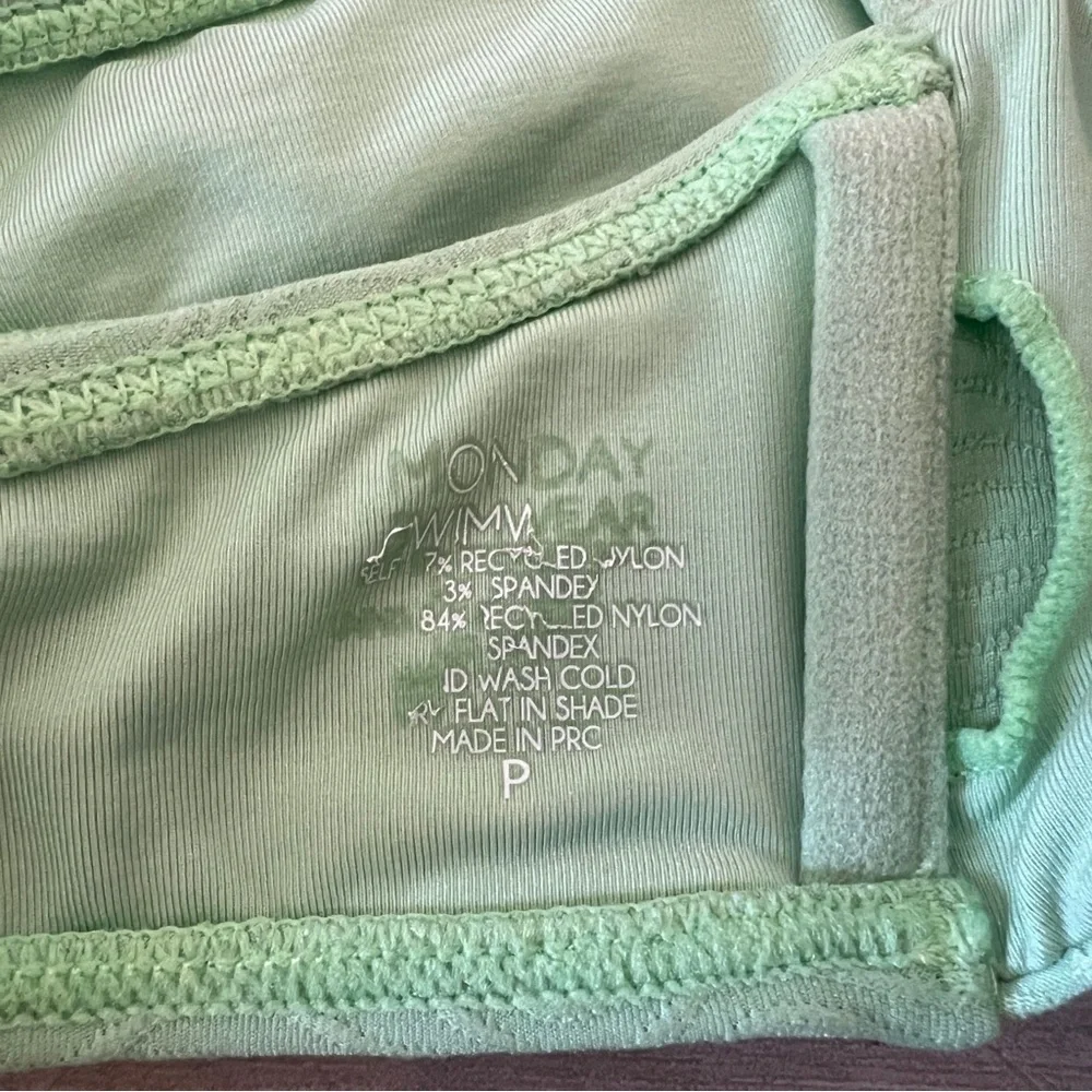 Monday Swimwear Copacabana Bandeau Top in Pistachio Wave